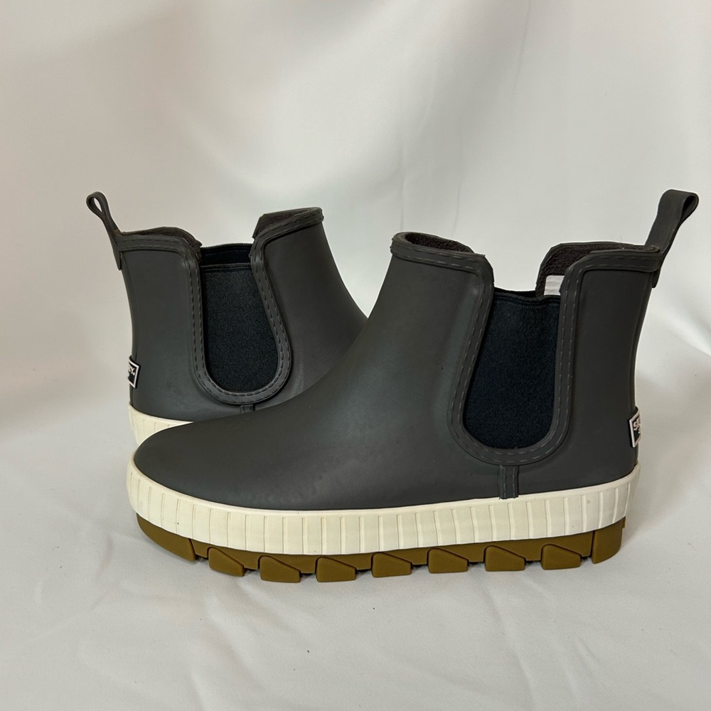 SPERRY Torrent Chelsea Slip-on Rubber Gray Rain Boot| Women’s Size 7
